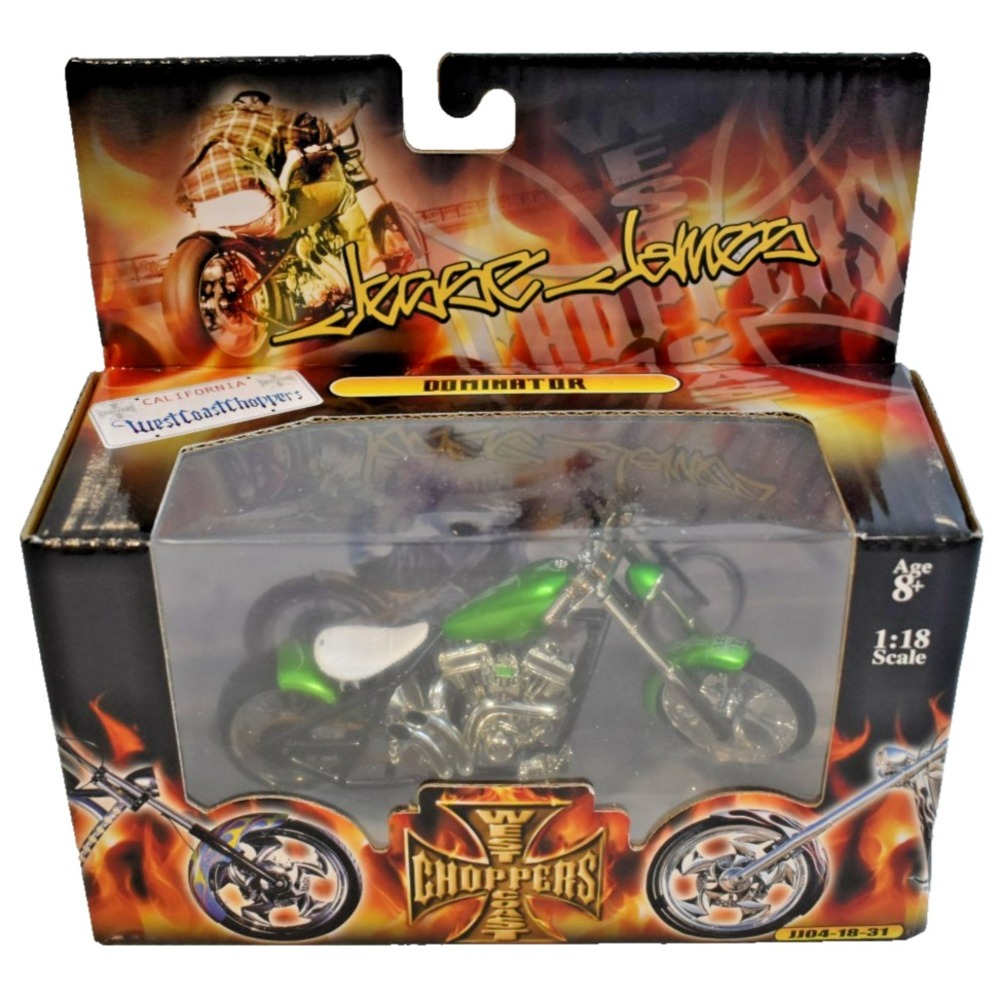 Jesse James West Coast Choppers Dominator 1:18 Scale Diecast JJ04-18-31 Green